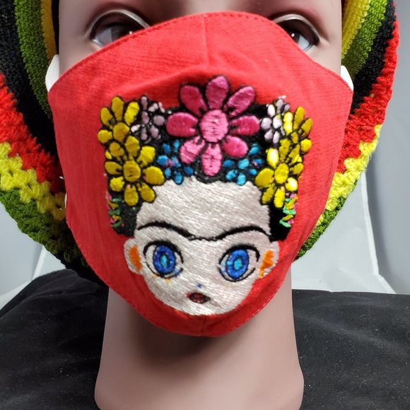 Hand Crafted Accessories - Beautiful Embroidered Face Mask Made in Yucatan